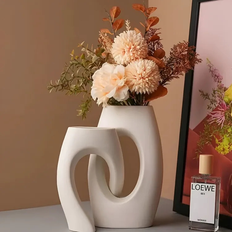UOSU轻奢高档贝汉美艺术陶瓷花瓶现代简约家居创意装饰品客厅软装