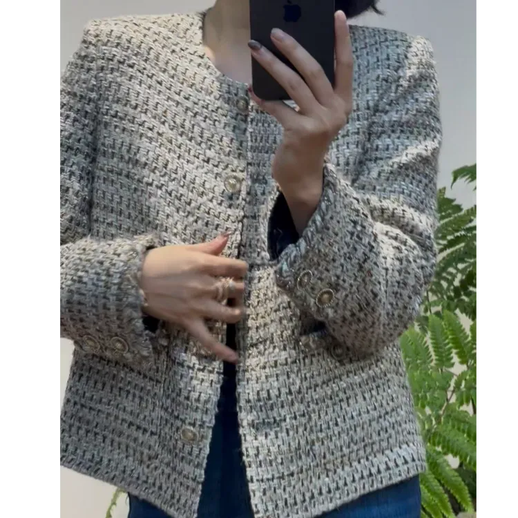 TANTAN 早秋通勤百搭显瘦修身小香风外套2822