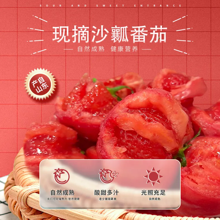 西红柿新鲜正宗潍坊水果可生吃炒菜沙瓤番茄生吃大番茄