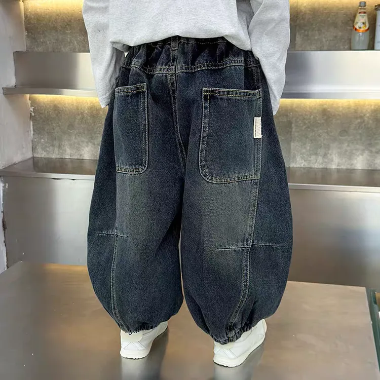 男童牛仔裤裤子秋冬款2025新款儿童男孩秋款童裤春装宝宝运动长裤