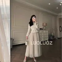 【现货】LUOLUOZ【秋风旧约】气质假两件拼接女神范长款连衣裙JF260