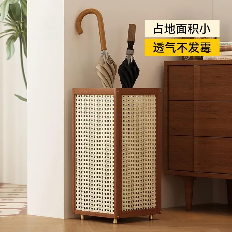 置物架伞架家用门口非实木藤编放伞筒商用沥水伞桶雨伞架入户收纳