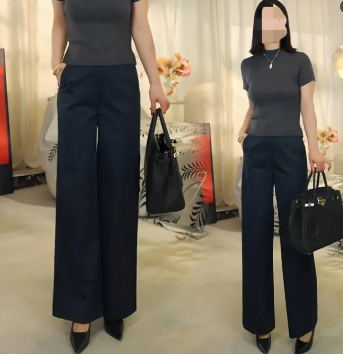 2025秋季新款高腰显瘦休闲裤女初秋A字版阔腿裤韩版修身垂感裤子