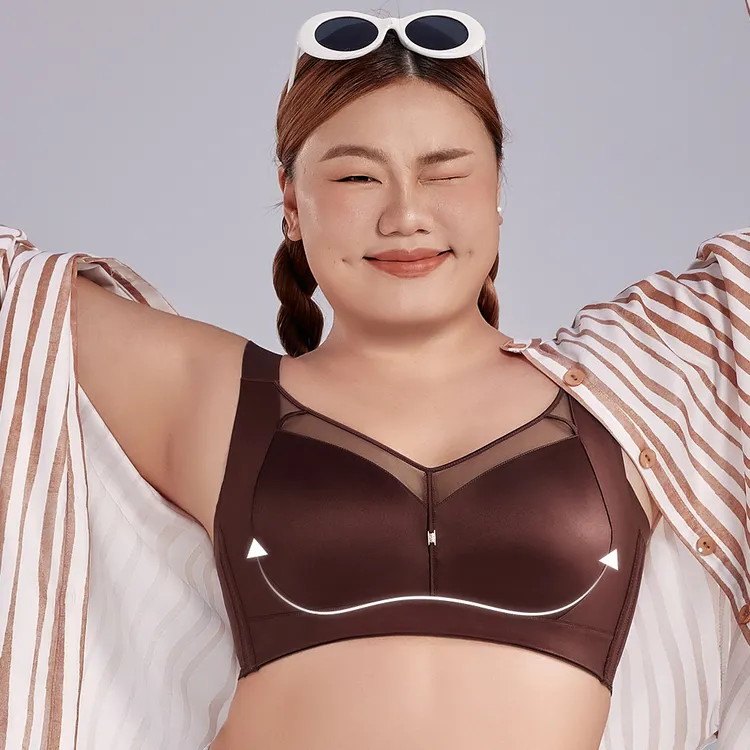 夏季薄款全能大大罩大胸显小舒适简约无痕透气内衣#KW9506