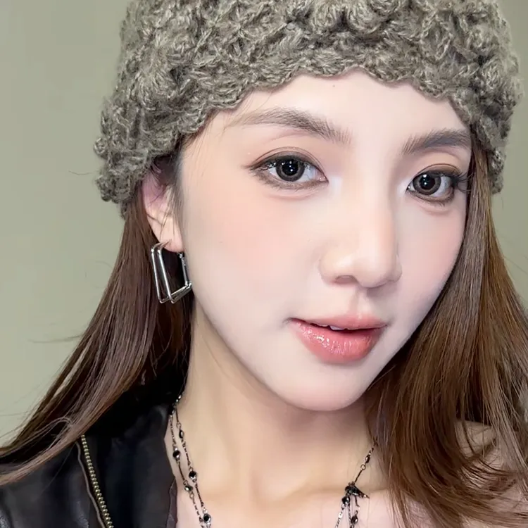 合金耳饰 简约女日韩原创设计耳环双层耳饰素款时尚气质圈圈