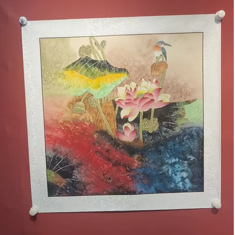 《荷塘清韵》荣飞龙 70*70 绢布