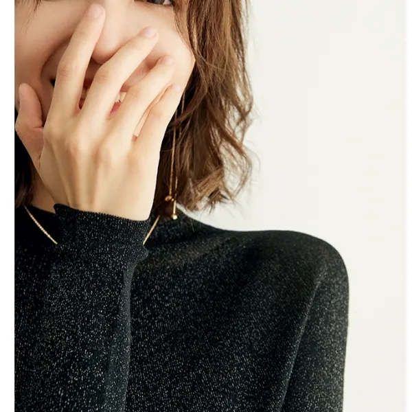 【QIANXIU浅秀】新款金丝半高领60支新奥18针无缝精纺双面羊绒大衣