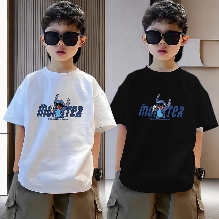 男童夏季纯棉短袖T恤儿童新款夏装帅气男孩宽松中大童印花上衣潮