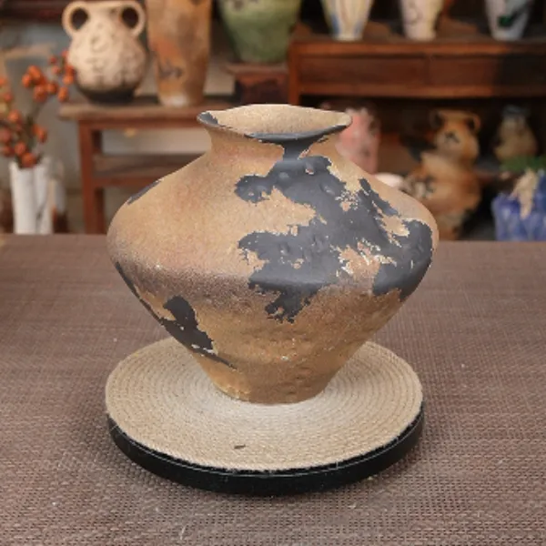 372景德镇陶瓷花瓶高档侘寂风花瓶插花客厅禅意玄关摆件200X70