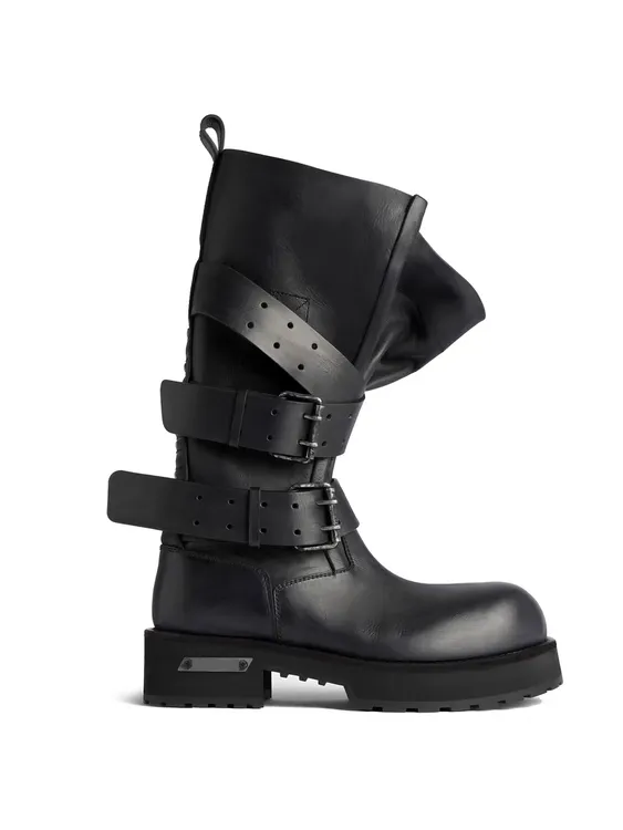 真皮毒液靴2025新款辣妹厚底圆头长靴朋克机车靴时尚百搭骑士靴