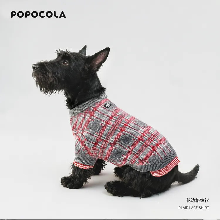 小狗狗毛衣服装秋冬款格子裙子比熊泰迪雪纳瑞小型犬无毛猫咪德文