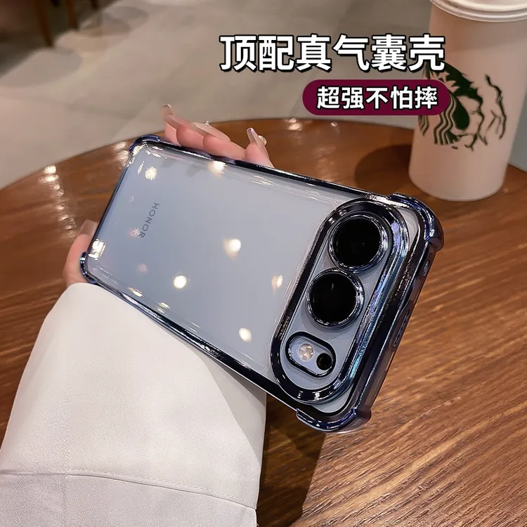 适用荣耀500手机壳500pro新款400透明气囊300pro镜头全包透明防摔