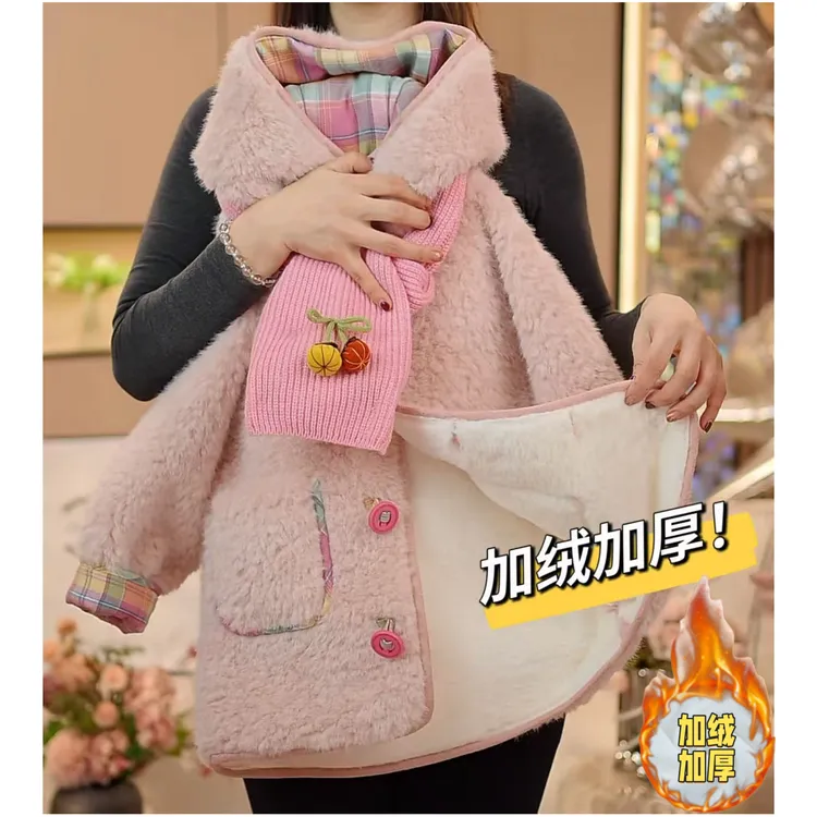 女童毛毛衣秋冬装2025新款4-15岁儿童连帽上衣女孩羊羔绒外套洋气