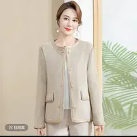8499-H洋气妈妈短款外套香风新款气质中老年女装上衣新仓库5-1-4