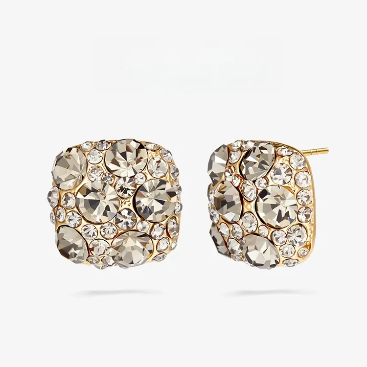 925银针耳饰 方形大气高级感高端新款轻奢百搭耳钉女