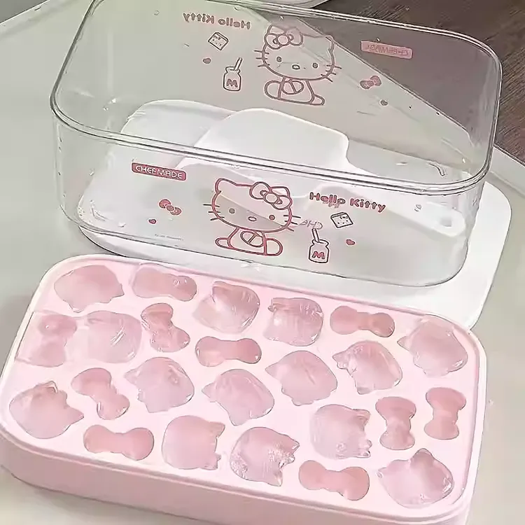 HelloKitty冰块模具家用食品大号硅胶卡通制冰模具大容量制冰盒TJ