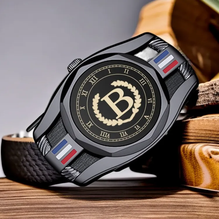 保罗新款鳄鱼纹男士自动扣耐磨耐用腰带中青年商务百搭休闲皮带