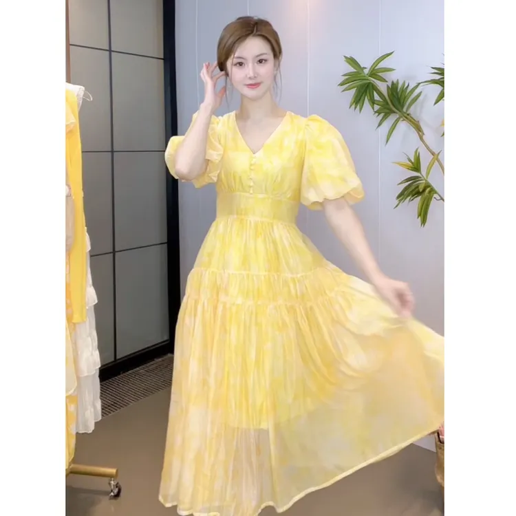 千语栀【迪士尼公主】在逃公主仙气飘飘拍照打卡必备连衣裙收腰显瘦