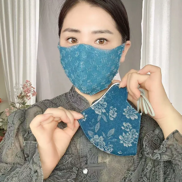欧奉潮酷风范秋冬防寒透气牛仔帅气男女立体加大保暖面罩可水洗