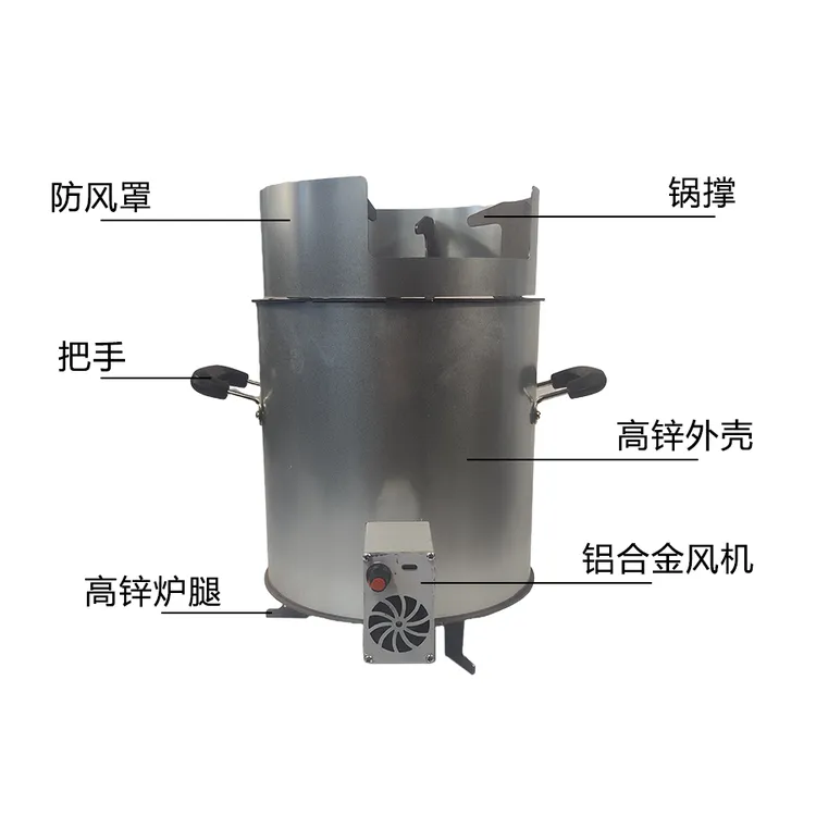 [丙寅炉火】T0气化炉+风机+防风罩+防烫把手+聚火圈+酒精块+数据线