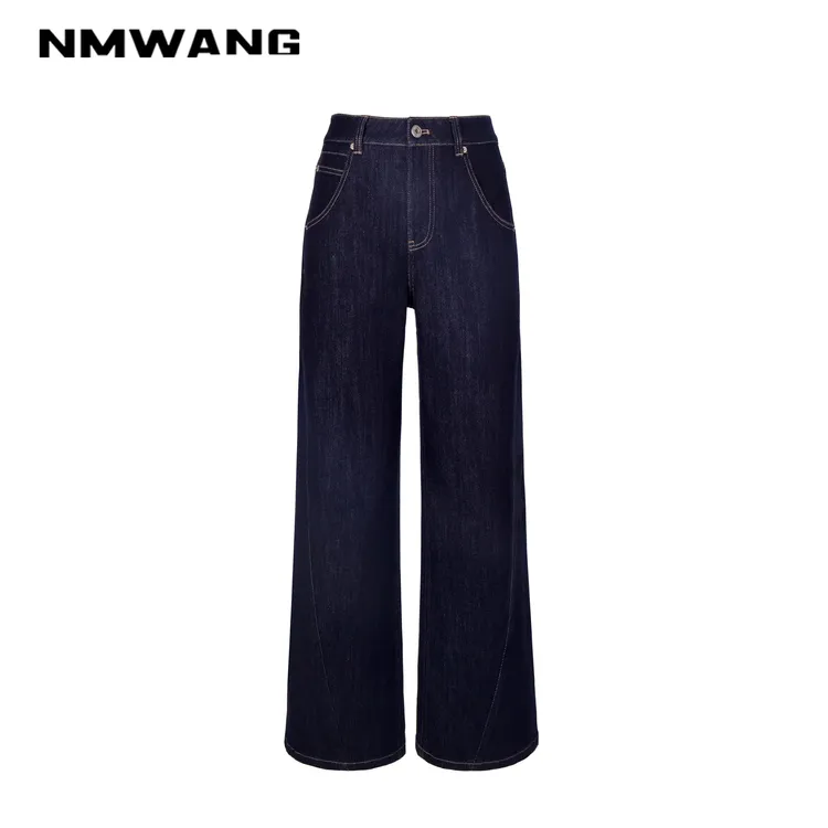 【可可专享】NMWANG牛魔王XH5C129环保染零褪色斜缝微阔裤