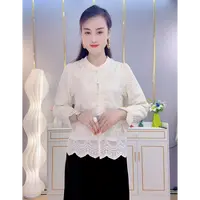 【媞媞专属】2025早秋新款蕾丝花边袖新中式减龄公主风珍珠领衬衫
