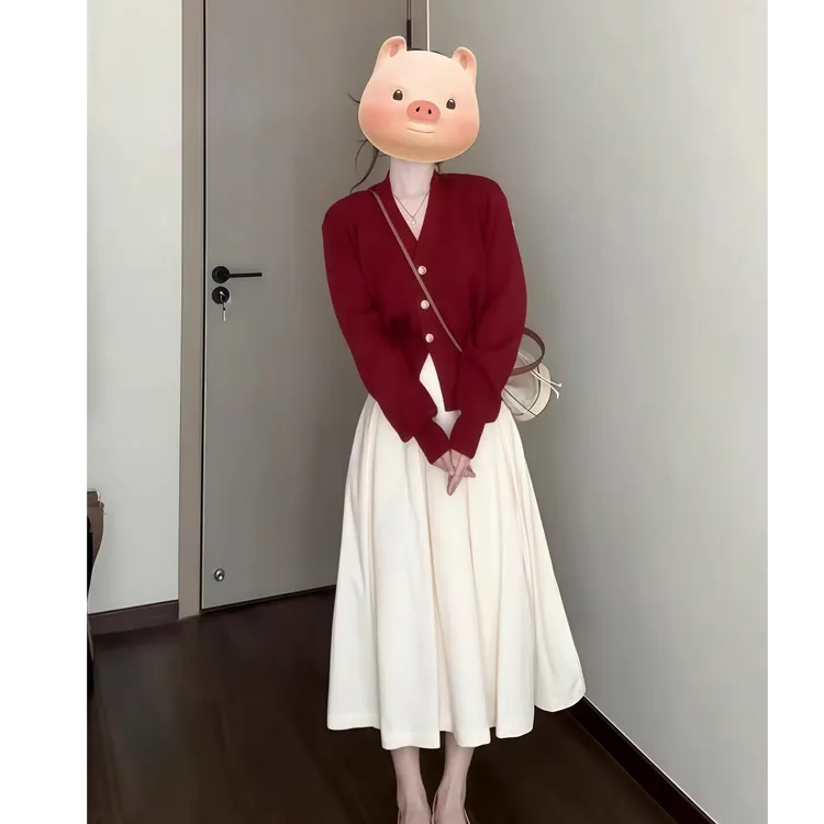 秋冬季搭配一整套小众炸街高级感女装洋气时髦气质裙子穿搭套装女