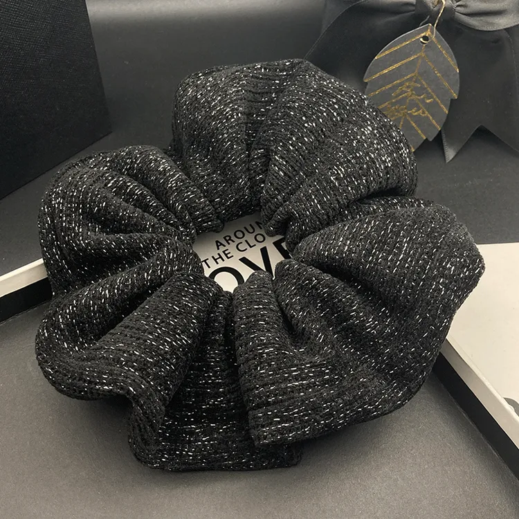 2025秋冬新款针织毛线大肠发圈女小香风复古慵懒风扎头发绳头饰