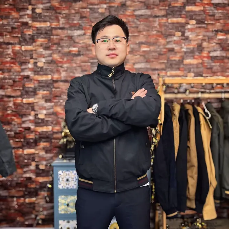 男士纯棉夹克宽松立领外套复古休闲男装夹克男士潮流春秋款拉链