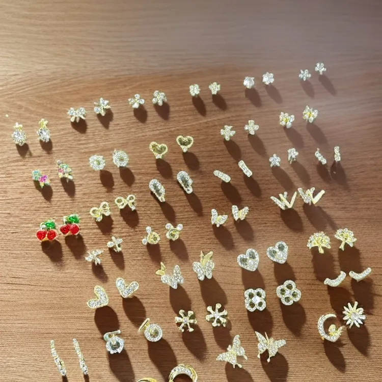 铜合金亚克力耳饰 合集925银针耳钉镶钻气质网红ins耳环百搭耳饰