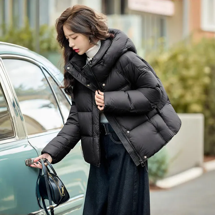 【许大头专属】迪尼花四格泡芙短款羽绒服女2025新款冬季百搭高级感洋气加厚外套