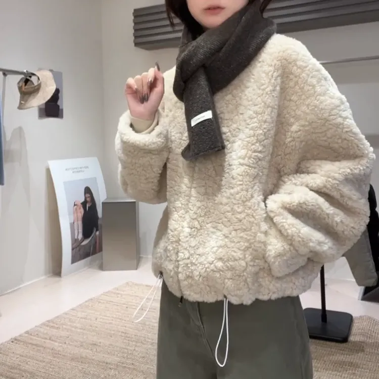 秋冬新款暖杏意式短外套千金风韩版纯色通勤外套上衣LK2508660