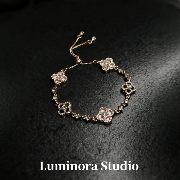 铁合金手链 Vintage复古古着浪漫樱花手链小众设计气质百搭手饰