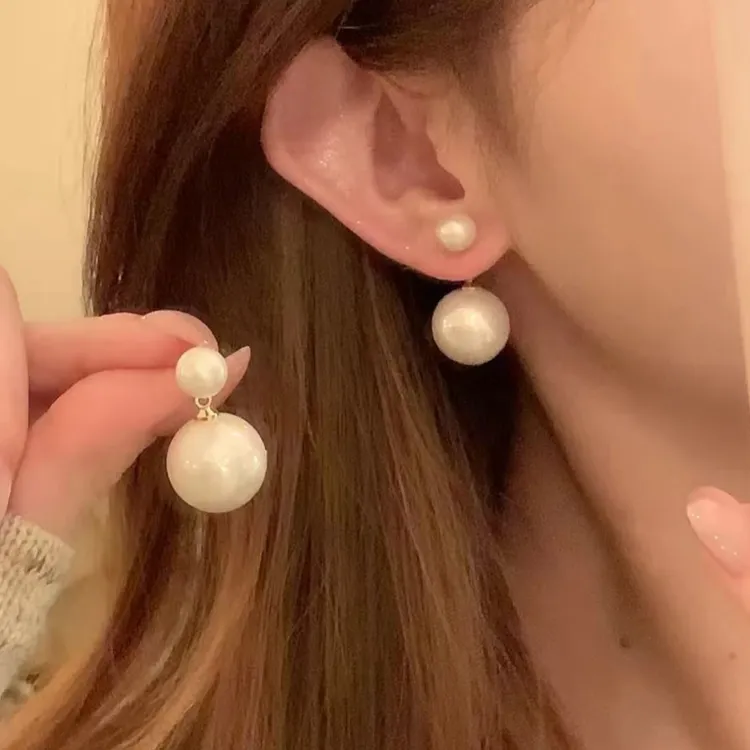 铜合金耳饰 珍珠耳环精致时尚气质两种戴法耳钉高级感轻奢耳饰