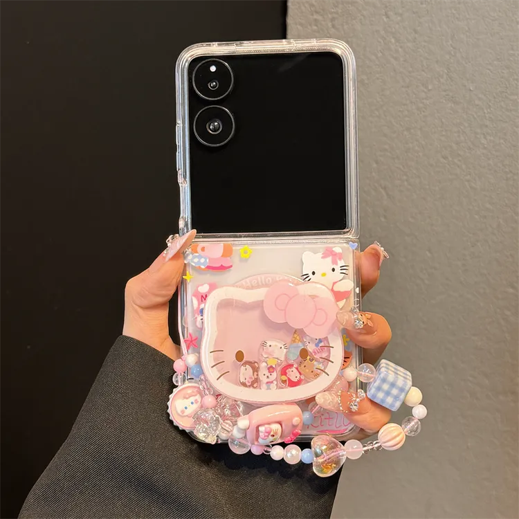 适用小米mixflip2折叠屏手机壳purax可爱卡通满屏kt猫磁吸支架女