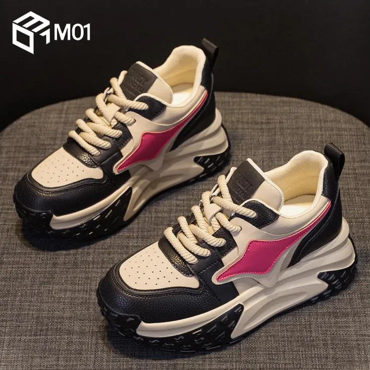 M01厚底老爹鞋女款2025新款春秋季轻便爆款鞋子女百搭运动休闲鞋