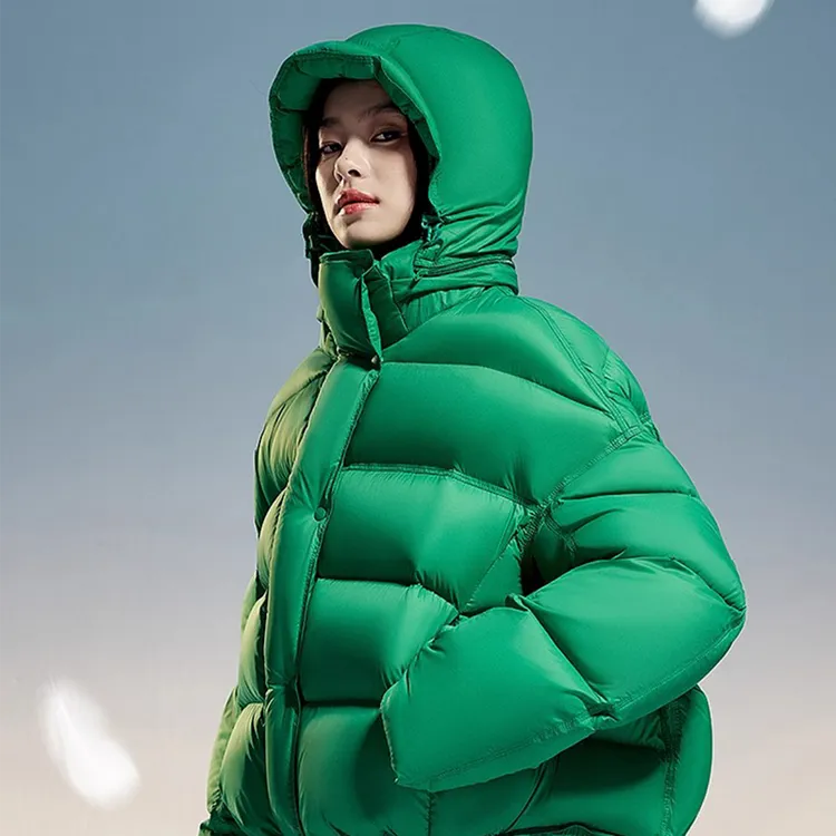 羽绒服女冬季杨紫同款2025新款丛林绿宽松加厚短款品牌剪标款