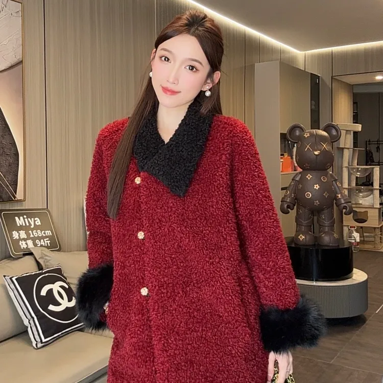 人造皮草  人造皮草 2025新款显瘦私人心动长款大衣外套女冬季