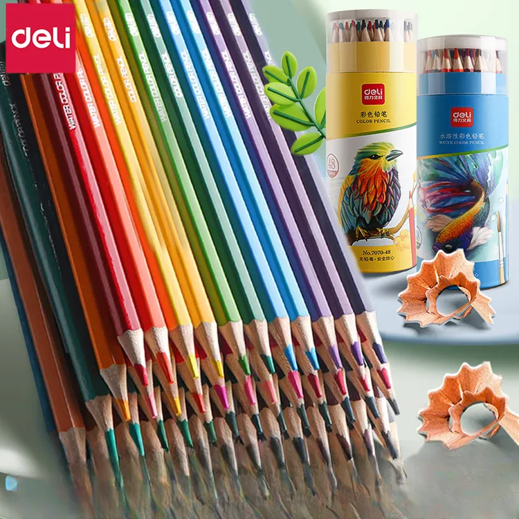 得力可擦彩铅笔彩色绘画1-3年级儿童幼儿园小学生专用开学用品