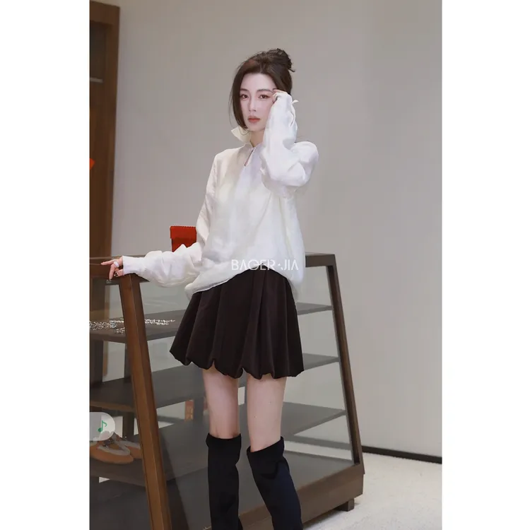 39-【梦幻雾语】宝儿家含幂BK313325412新中式轻薄舒适长袖立领上衣