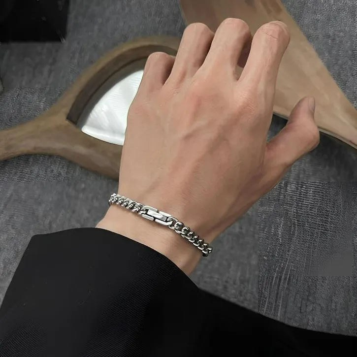 钛钢手链 精抛圆磨古巴手链 珠宝扣手链百搭时尚