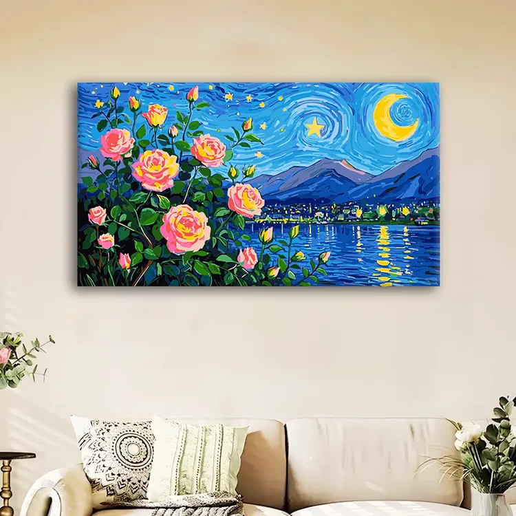 (大尺寸直播特惠）diy数字油画手工涂色减压治愈送礼丙烯装饰画