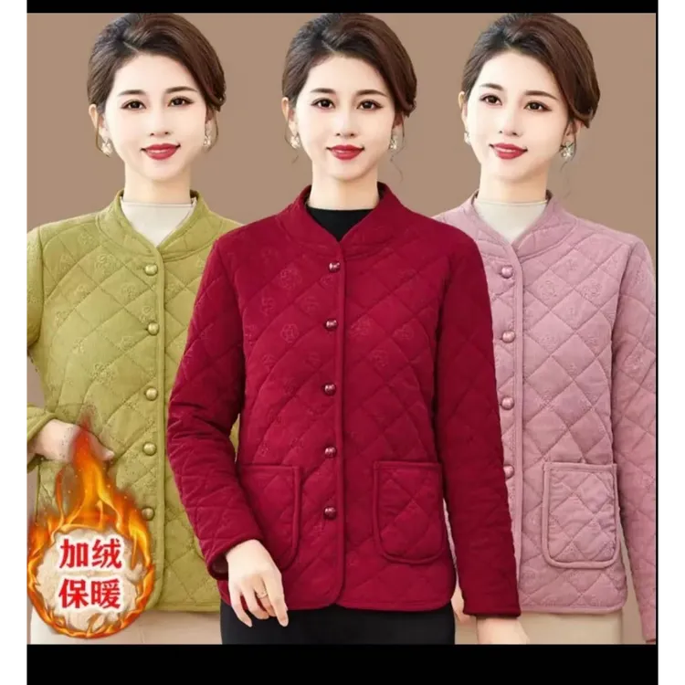 （立领）中年时尚妈妈装加绒保暖冬款新款百搭棉服