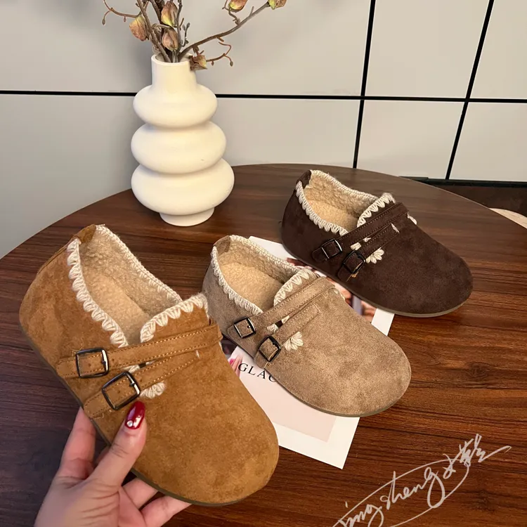 厚底内增高全包勃肯鞋女2025秋冬新款加绒保暖一脚蹬豆豆乐福女鞋