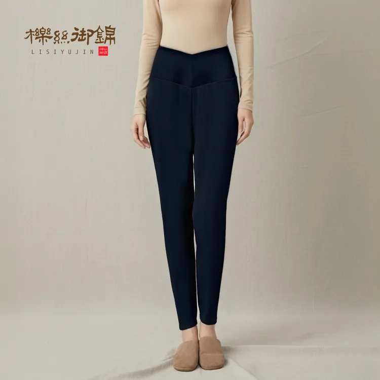 櫟丝御锦【-10°C加绒鲨鱼裤】时尚显瘦黑色打底保暖高弹高腰裤 2506