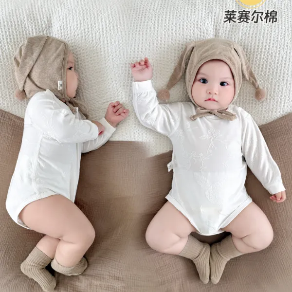 婴幼儿提花包屁哈衣春秋冬季保暖长袖包屁衣宝宝新生儿长袖爬服