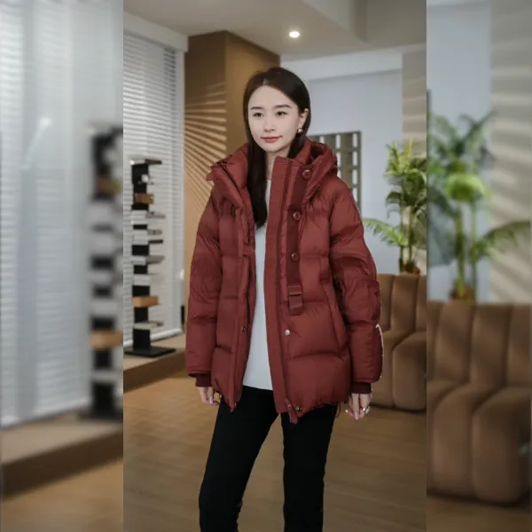 HELA AOMI"瑞雪盈冬"白鸭绒通勤风宽松短款羽绒服CY5DM51831