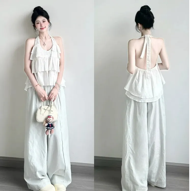 2025夏季新款时尚设计感露背吊带背心气质显瘦性感辣妹外穿上衣女