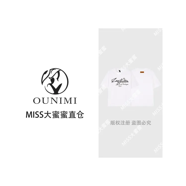 2025春夏季新款重磅纯棉男女同款路易T恤短袖A85