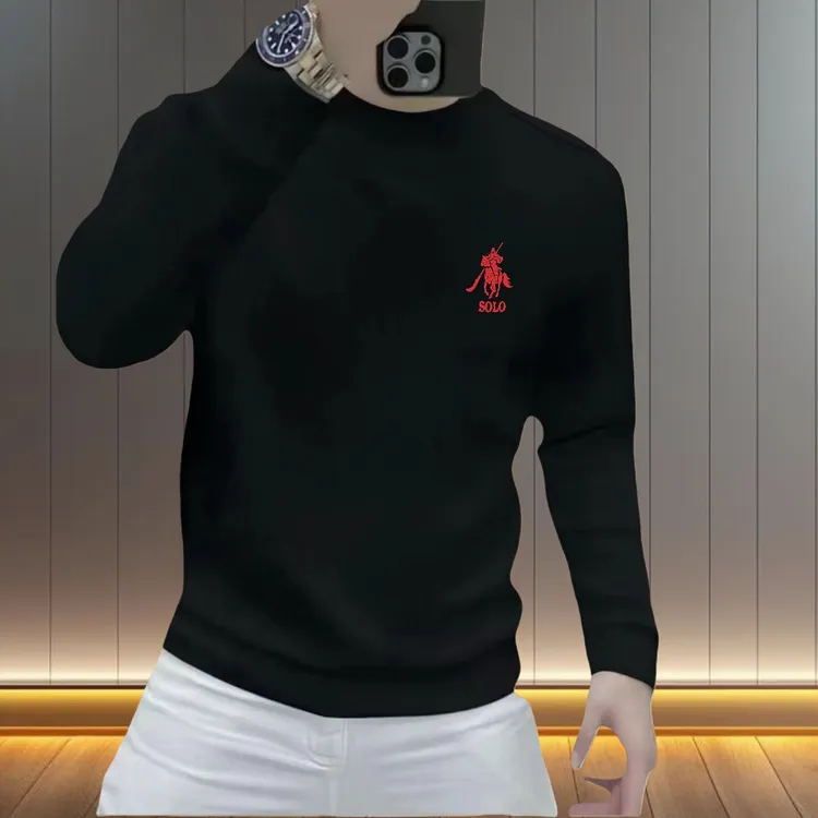 秋冬潮流男士圆领印花华绵卫衣时尚休闲百搭修身